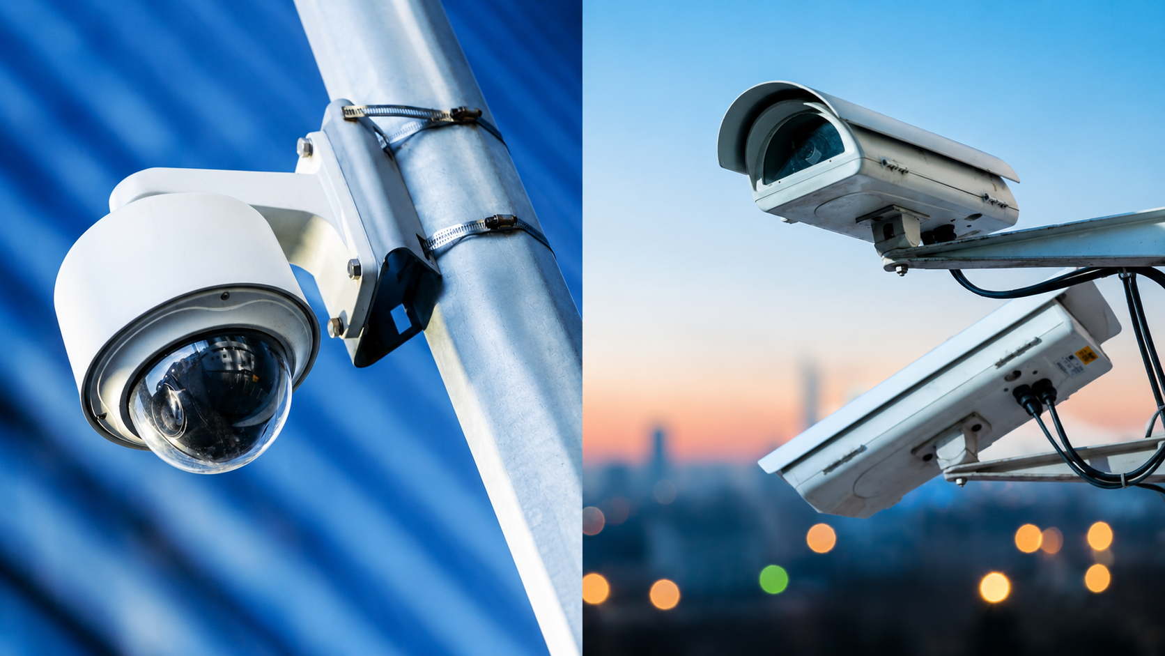 Mezcla de los tipos de cámaras e instalaciones que realiza Icaro Cloud con su servicio de videovigilancia en Alicante